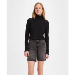Levi's Black Cropped Ribbed Turtleneck